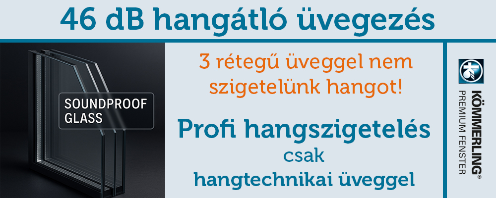 46 dB hanggátló műanyag ablaküveg