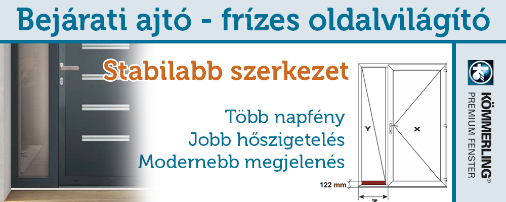 Műanyag bejárati ajtó fix oldalvilágítóval