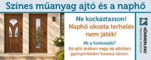 Színes műanyag bejárati ajtó és a naphő