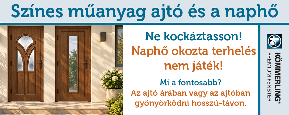 Színes műanyag bejárati ajtó és a naphő